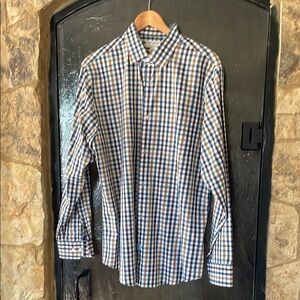 Banana Republic Blue and Brown Casual Button Down Shirt Like New